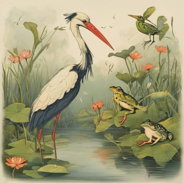 Як бузько провчив косарів - казка Йосипа Струцюка